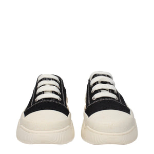 Schwarzer Stoff Chunky Sneakers
