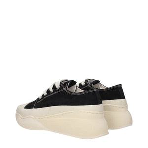 Schwarzer Stoff Chunky Sneakers