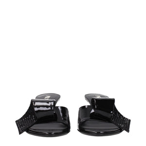 Schwarze Ledersandalen