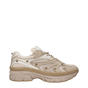 Beigefarbene Stoff-Sneaker mit niedrigem Schaft