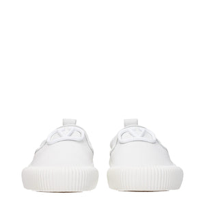 Weiße Leder Slipper