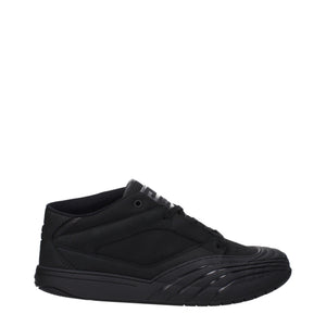 Schwarze Stoff-Sneaker mit niedrigem Schaft