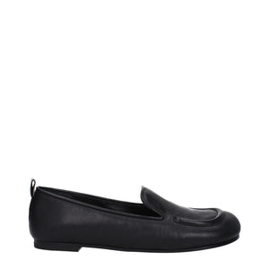 Schwarze Leder Slipper