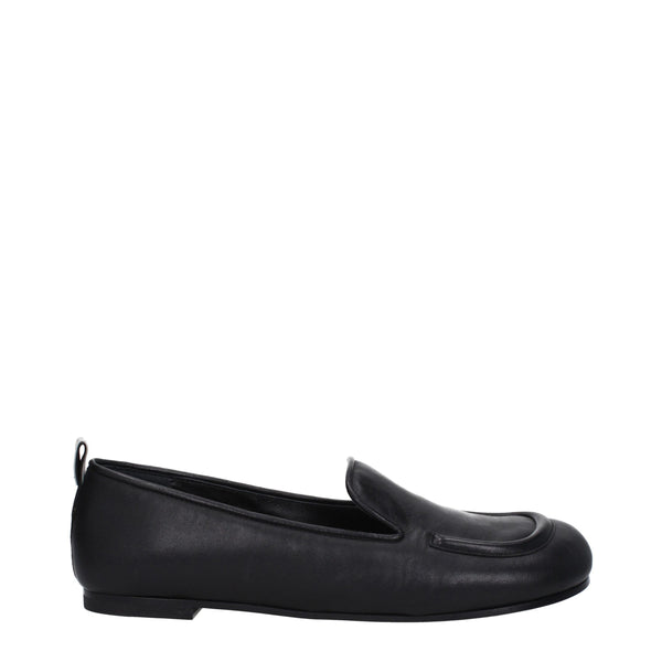 Schwarze Leder Slipper