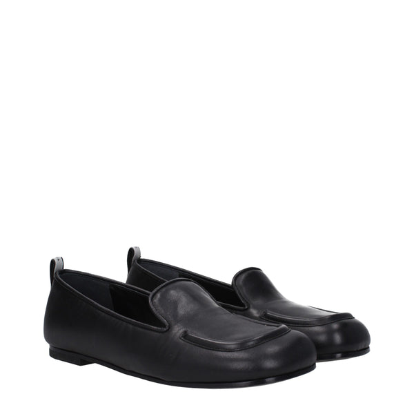 Schwarze Leder Slipper