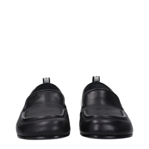 Schwarze Leder Slipper