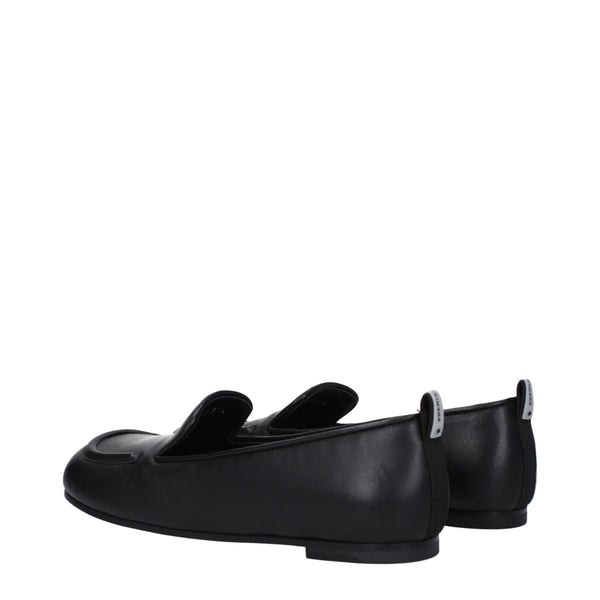Schwarze Leder Slipper
