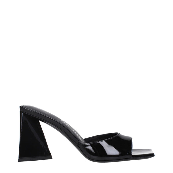Schwarze Leder-Stilettos