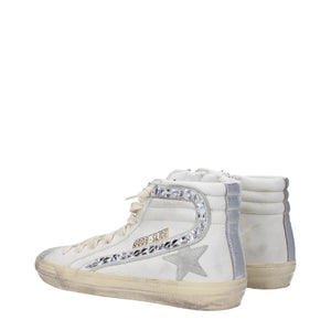 Weiße High-Top Sneakers aus Leder