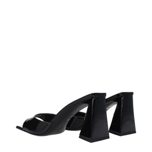 Schwarze Leder-Stilettos