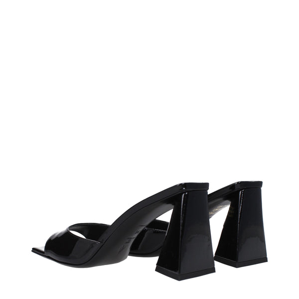 Schwarze Leder-Stilettos