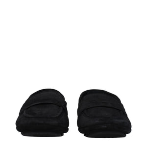 Schwarze Leder Slipper