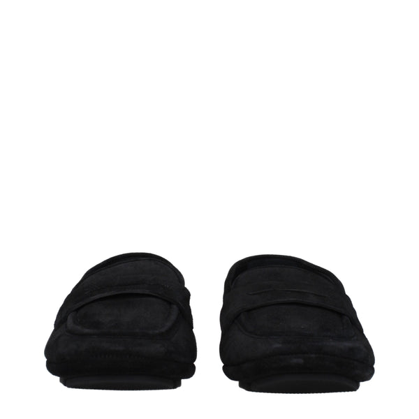 Schwarze Leder Slipper