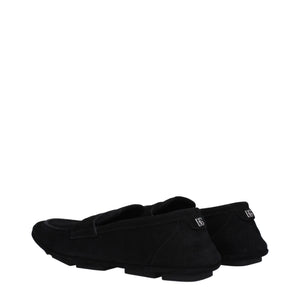 Schwarze Leder Slipper
