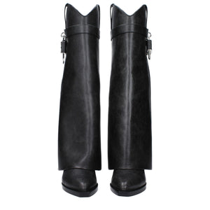 Schwarze Lederstiefel