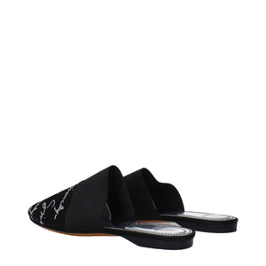 Schwarze Satin-Pantoffeln