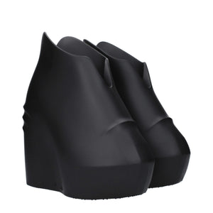 Schwarze Baumwoll-Keilsandalen