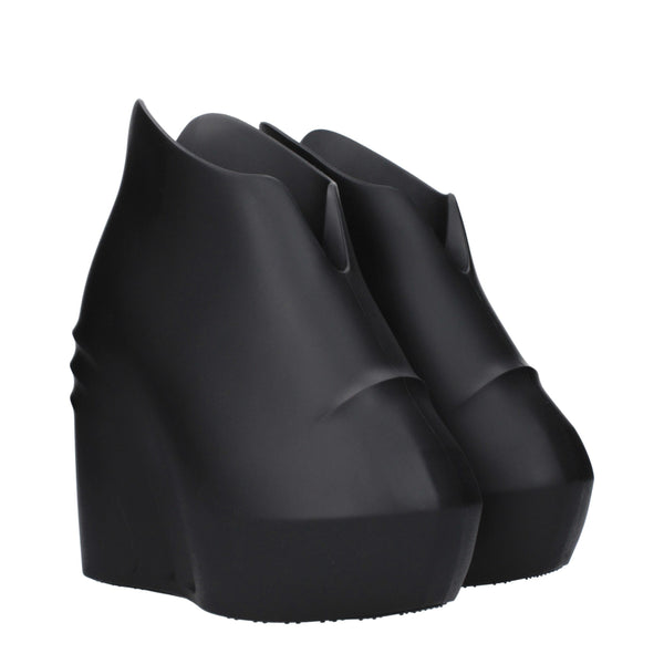 Schwarze Baumwoll-Keilsandalen