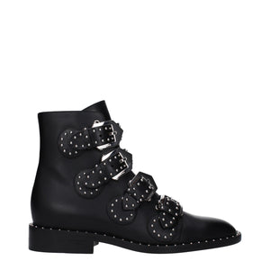 Schwarze Lederstiefeletten