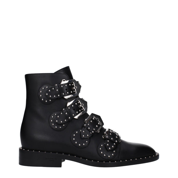 Schwarze Lederstiefeletten