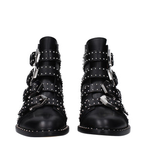Schwarze Lederstiefeletten