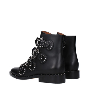 Schwarze Lederstiefeletten