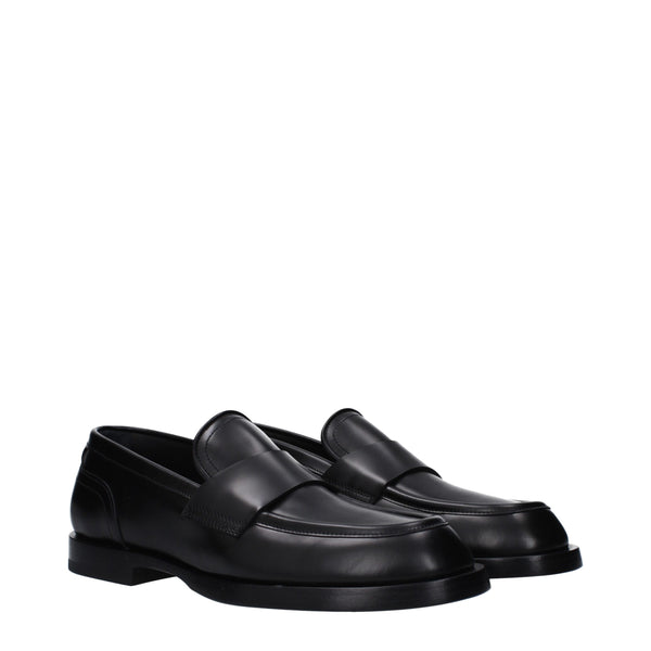 Schwarze Leder Slipper