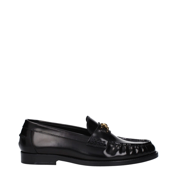 Schwarze Leder Slipper