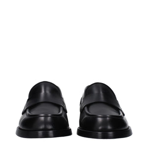 Schwarze Leder Slipper