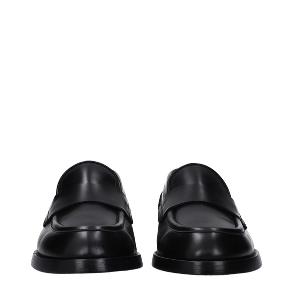 Schwarze Leder Slipper