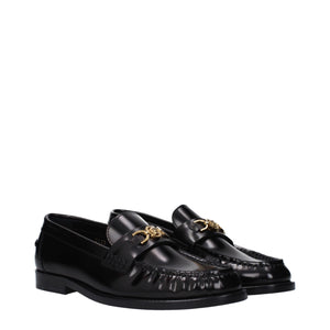 Schwarze Leder Slipper