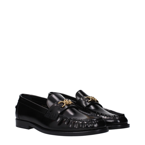 Schwarze Leder Slipper