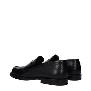 Schwarze Leder Slipper