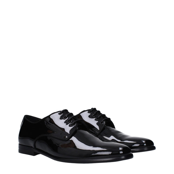 Schwarze Leder Oxfords und Derbies