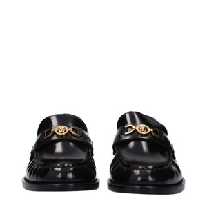 Schwarze Leder Slipper