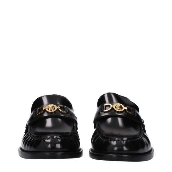 Schwarze Leder Slipper