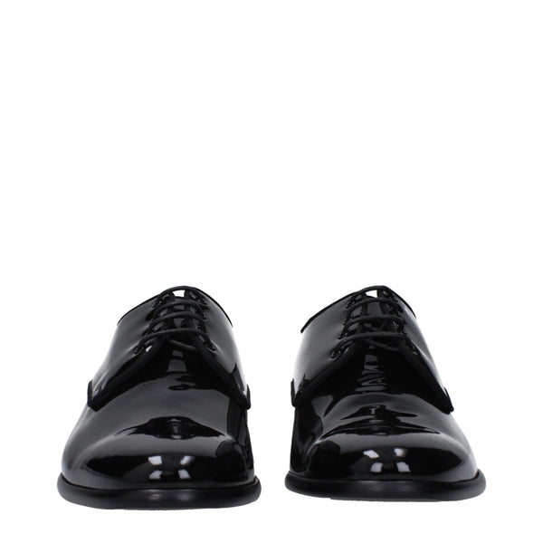Schwarze Leder Oxfords und Derbies