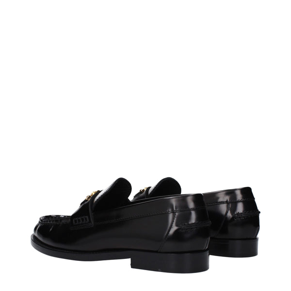 Schwarze Leder Slipper