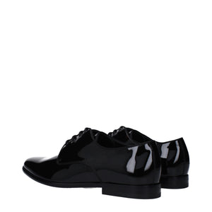 Schwarze Leder Oxfords und Derbies