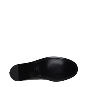 Schwarze Leder Slipper