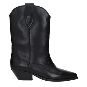 Schwarze Lederstiefeletten