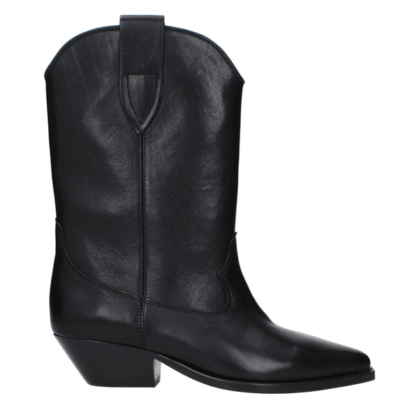 Schwarze Lederstiefeletten