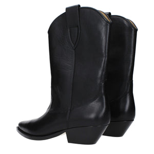 Schwarze Lederstiefeletten