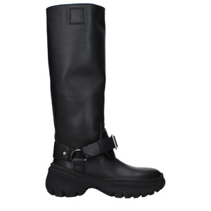 Schwarze Lederstiefel