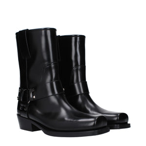 Schwarze Lederstiefeletten