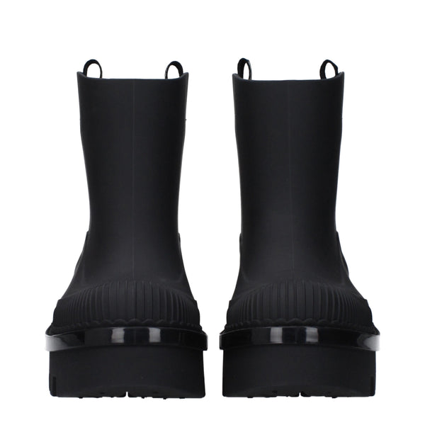 Schwarze Baumwollstiefeletten