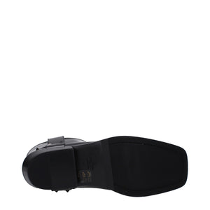 Schwarze Lederstiefeletten