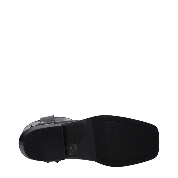 Schwarze Lederstiefeletten