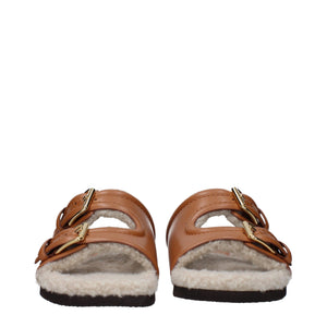 Braune Lederslipper