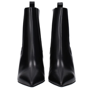 Schwarze Lederstiefeletten